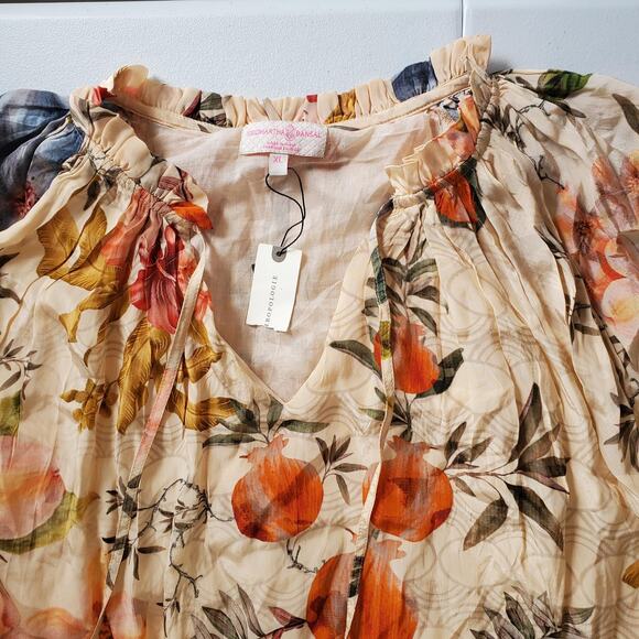 Siddhartha Bansal Dress Womens XL Cream Floral Boho Long Sleeve Anthropologie - Picture 4 of 9